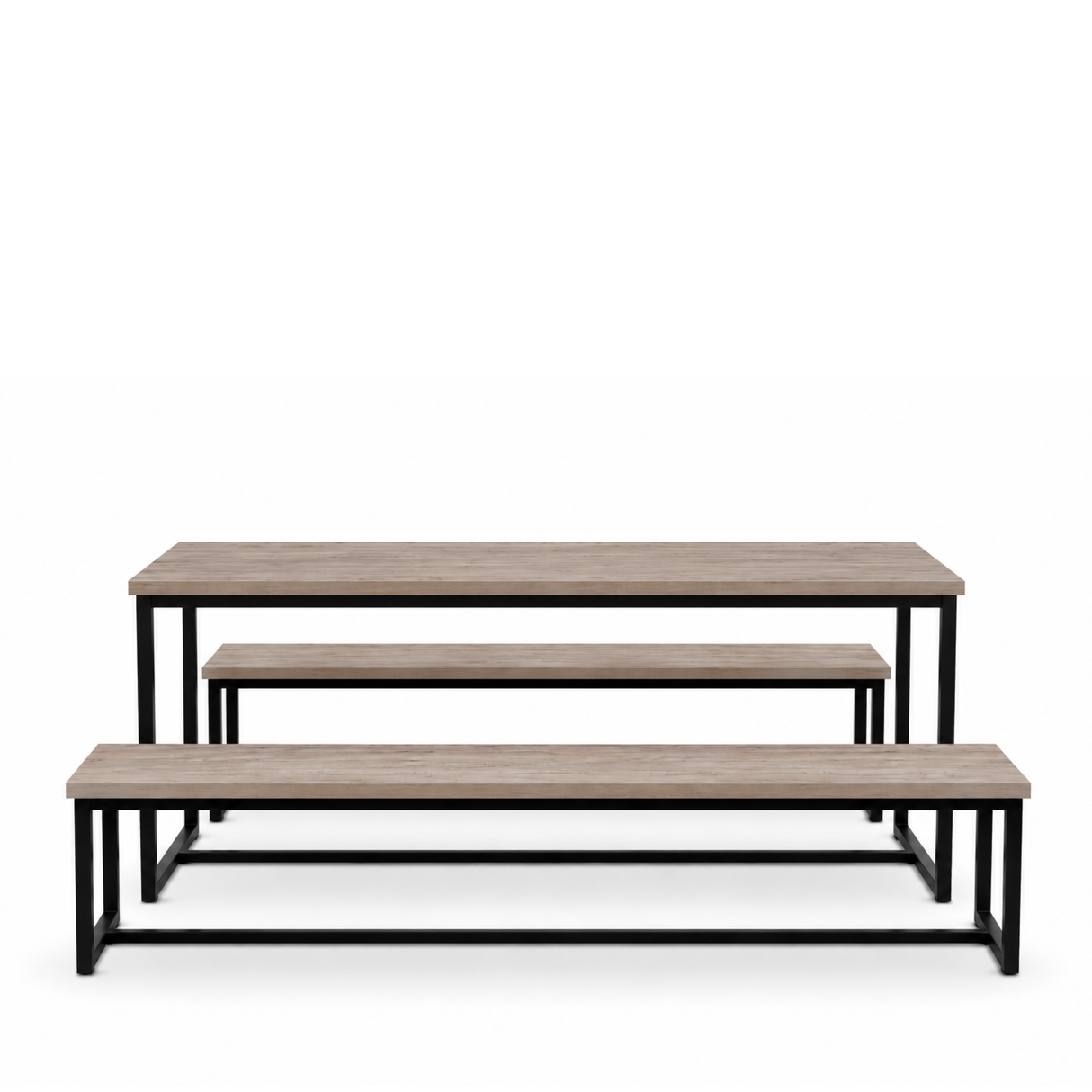 T15 - Set tavolo con panche in ferro e melaminico Don Tavoli Srl