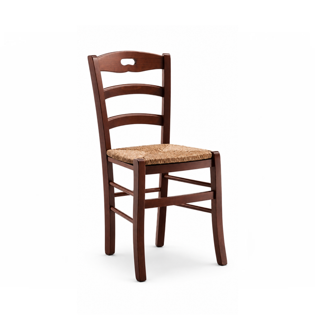 306 - Sedia in legno sedile paglia Don Tavoli Srl
