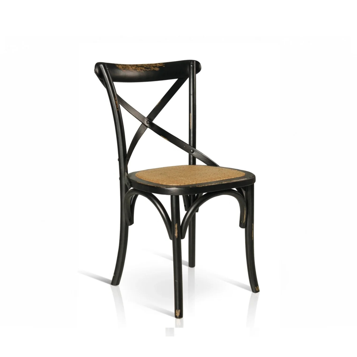 324 - Sedia in legno sedile rattan Don Tavoli Srl