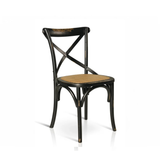 324 - Sedia in legno sedile rattan Don Tavoli Srl