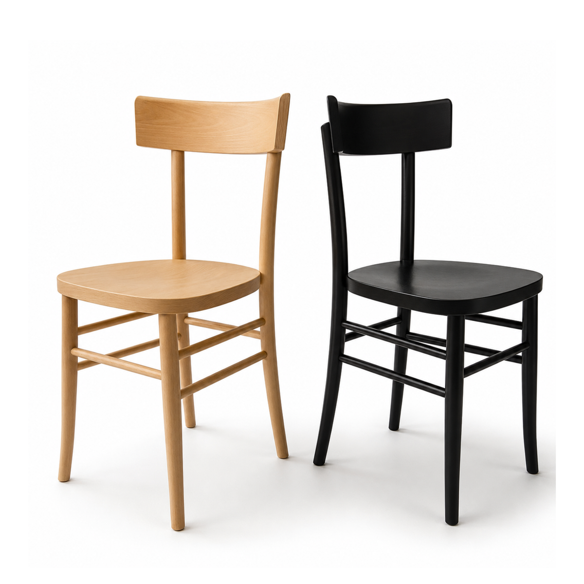 340 - Sedia in legno sedile legno Don Tavoli Srl