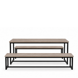 T15 - Set tavolo con panche in ferro e melaminico Don Tavoli Srl
