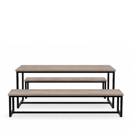 T15 - Set tavolo con panche in ferro e melaminico Don Tavoli Srl